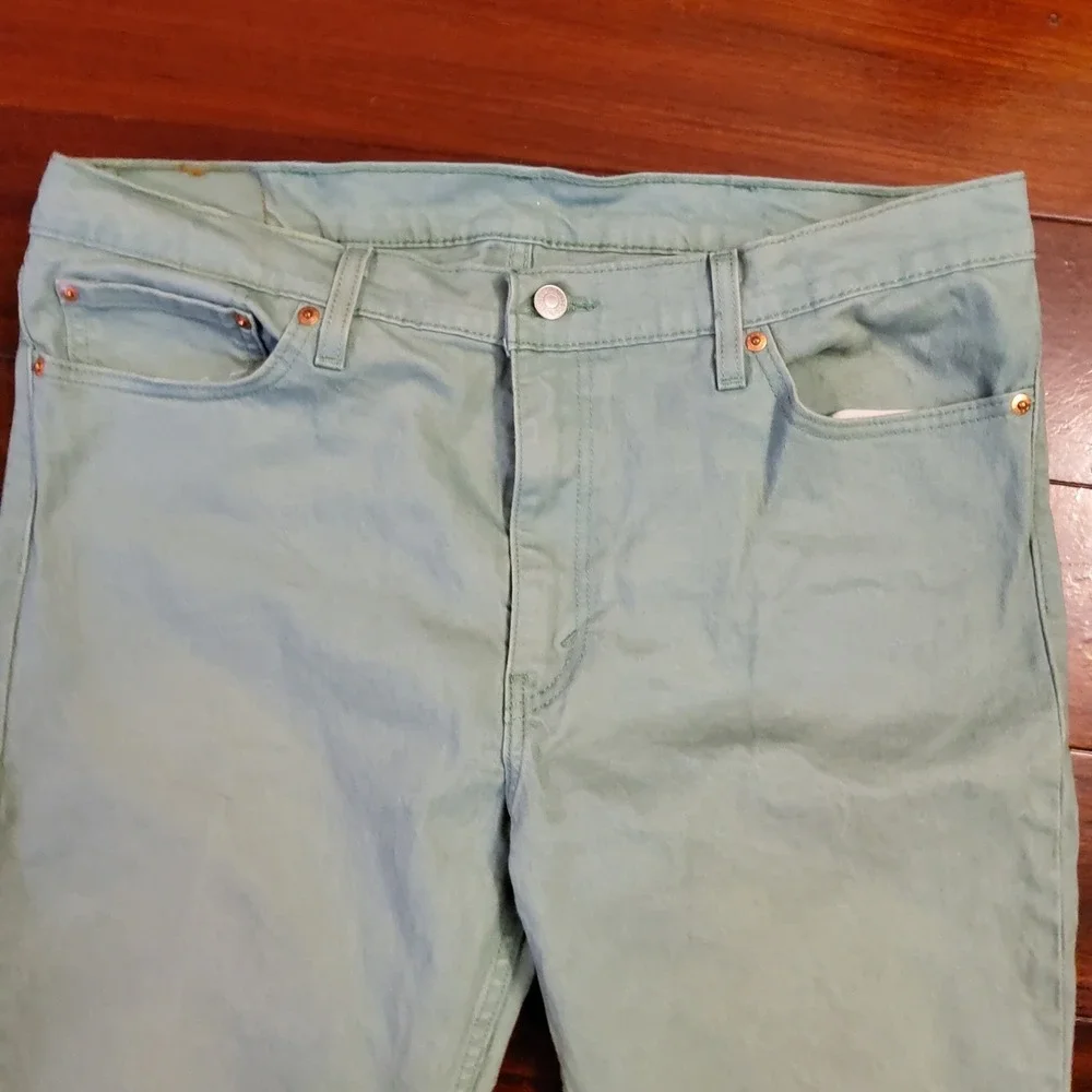Levis 511 Slim Fit Jeans Mens 38x30 Light Green Sage WaterLess Denim Pants